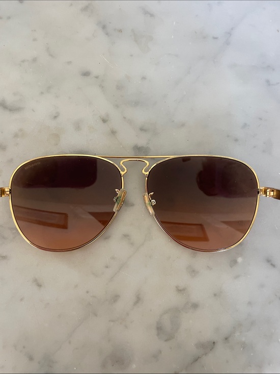 COACH Fashion Pilot Aviator Gold Frame Sunglasses Amber Brown Lenses main image 9